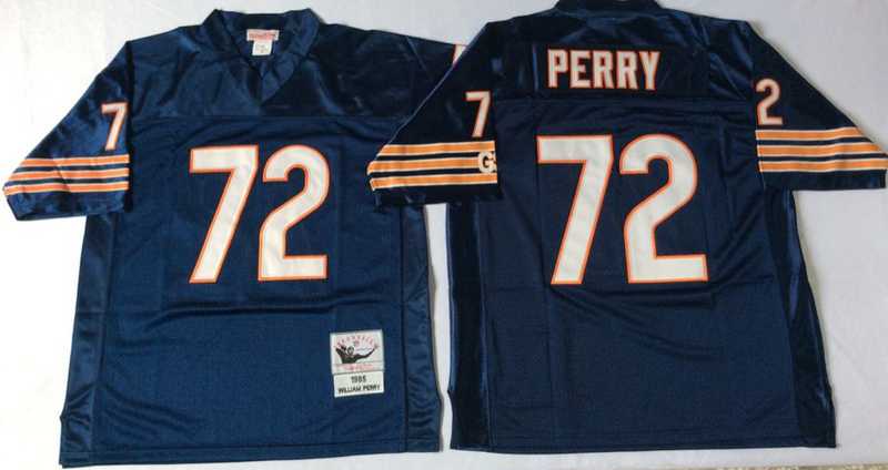 Bears 72 William Perry Navy M&N 1985 Throwback Jersey->nfl m&n throwback->NFL Jersey